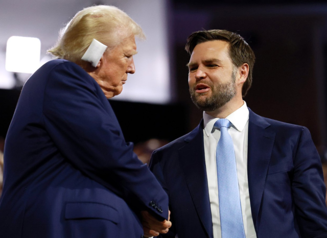 Republican candidates for president and  vice president- Donald Trump and J. D. Vance.