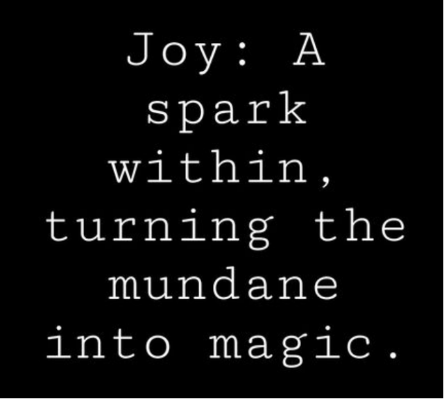 Joy. A spark within