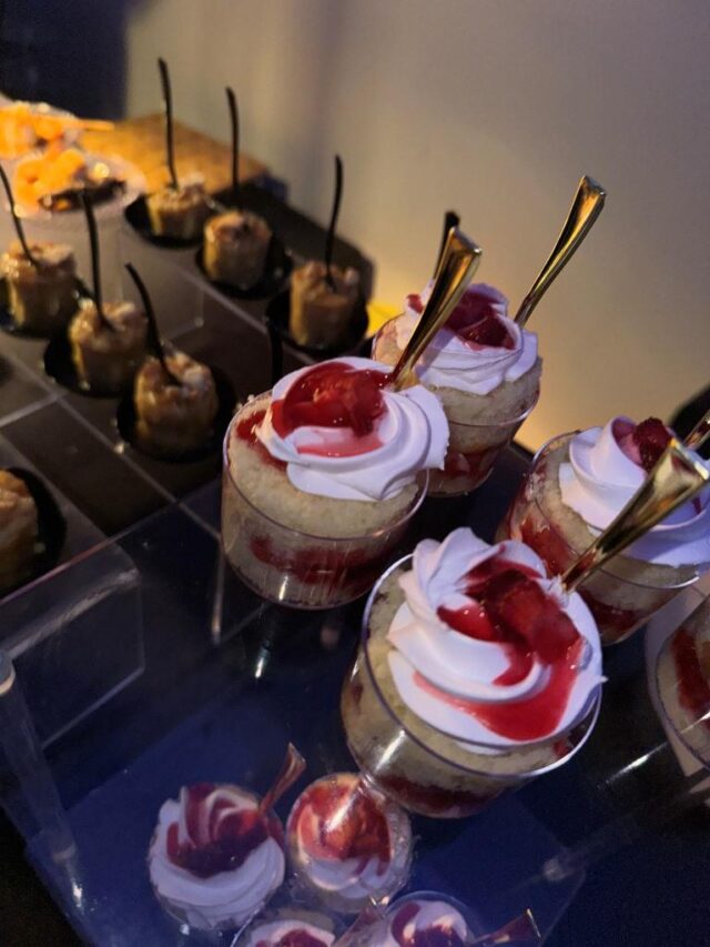 Desserts by Chef Fee on display during Ageless, Fearless, Unscripted podcast screening in Dallas Sept. 13, 2024