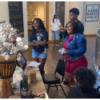 Glover with cotton exhibit at African American Museum during Grambling-Prairie View game (1)