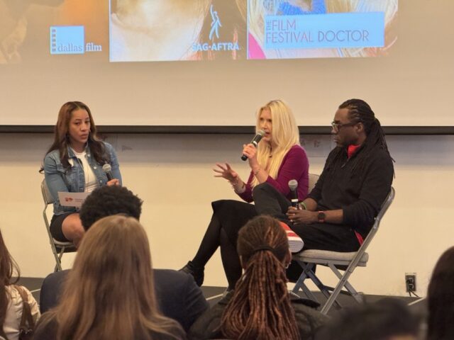 7-Dr. Rebekah Louisa Smith of The Film Festival Doctor speaks on panel during Denton Black Film Festival Media & Film Mixer on Dec. 8, 2024 in Denton, TX