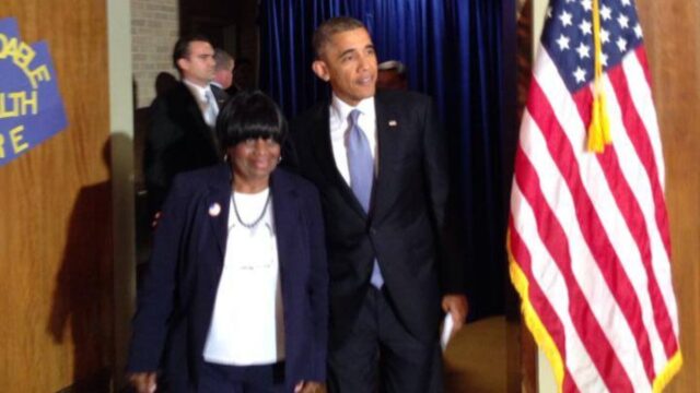 Mrs. P. with Pres. Barack Obama